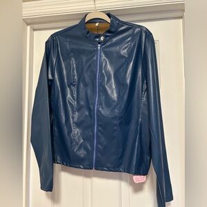 NWT Blue Boutique Faux Leather Jacket, Large